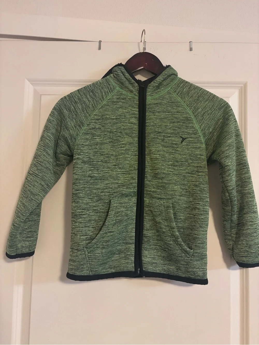 Kids Green Full-Zip Fleece Lined Hoodie Jacket